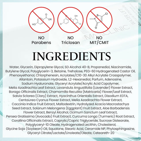 Water Lift Moisture Ampoule for Dry Skin | Deeply Hydrating Serum for Face | Fortifying Facial Serum & Ampoule Korean Skin Care | Highly Moisturiz...