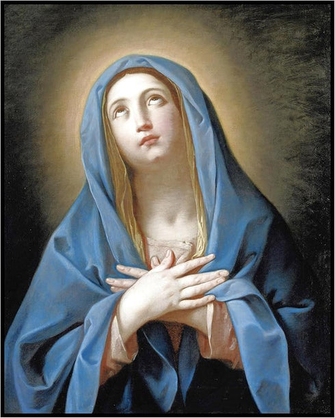 Posterizer 1 pcs-Vergine in preghiera c. 1633 painting poster-Religious Posters-Gifts for Christians -Decor for Church, Sunday School Classroom- u...