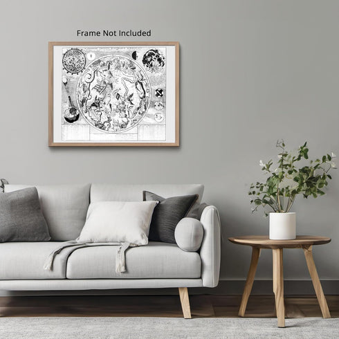 Posterizer 1 pcs-The Northern Hemisphere-Celestial Maps-Astrology & Zodiac Art-Astronomy & Celestial Art-Gift for Steampunk and Astrology Lovers- ...