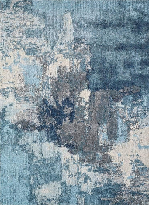 LUXE WEAVERS Abstract Distressed Area Rug, Blue 2x3...