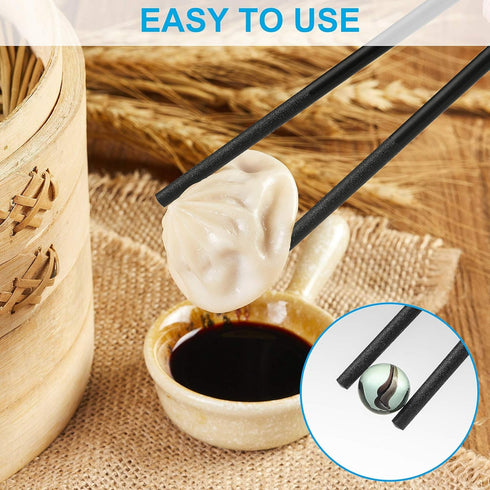 10 Pairs Fiberglass Chopsticks Family Set, ONEHERE Reusable Chinese, Japanese, Korean Chop sticks, Dishwasher Safe, Non-slip, for Sushi, Noodles, ...