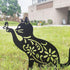 Haofy Cat Silhouette, 1 Piece of Lifelike Cat Yard Art Garden Metal Statue Decor, Hollow Decorative Stakes for Outdoor Farmhouse Pathway Lawn Deco...