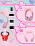 Priness Wired Kids Headphones with Mic for School/Travel,95dB Volume Limited,Shareport,On/Over Ear Bow Headsets with Nylon Cable-Pink...