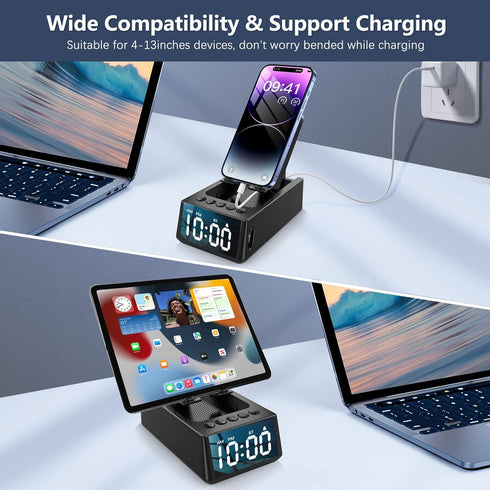 Adjustable Phone Stand with Built-in Bluetooth Speaker, Portable with Non-Slip Base, Unique Gifts, Tech Gifts for Men, Cool Gadgets for Home and O...