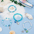 SUNNYCLUE 1 Box 270Pcs Bracelet Making Kit Ocean Theme Bracelet Set Colorful 6mm Glass Beads Turtles Mermaids Starfish Charms for Jewelry Marking ...