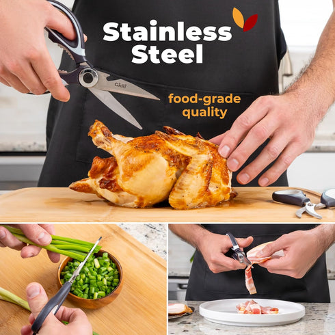 Kitchen Shears by Gidli - Liftime Replacement Warranty* - Includes Seafood Scissors As a Bonus - Heavy Duty Utility Stainless Steel All Purpose Ul...