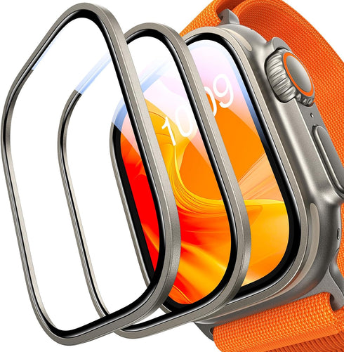 UltraGlass TOP 9H+ Glass for Apple Watch Ultra 2/Ultra Screen Protector (Military Grade Shatterproof & Longest Durable) Original Fit & Full Covera...