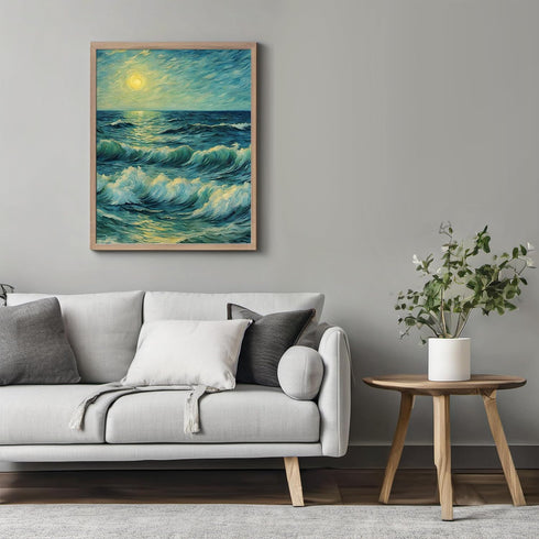 Posterizer 1 pcs- sea and beach themed oil painting style print 6-Landscape & Nature Art-Floral Botanical Art- Decor for Home & Office- unframed w...