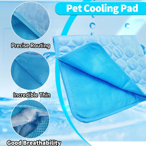 Portable Dog Cooling Mat, Washable Self-Cooling Ice Silk Cooling Mat, Pet Reusable Bed Mat for Indoor & Outdoor Pet Beach Essentials...