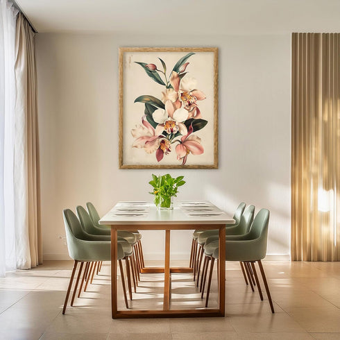 Posterizer 1 pcs-dainty and chic blush and white pastel flowers-Floral & Botanical Art-Abstract & Modern Art-Decor for Home & Office- UNFRAMED Wal...