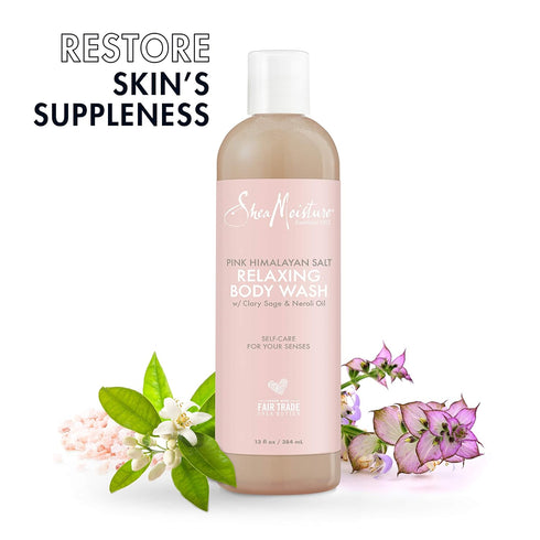 SheaMoisture Relaxing Body Wash All Skin Types Cruelty Free Skin Care Made with Fair Trade Shea Butter, Pink Himalayan Salt, Sage, 13 Ounce...
