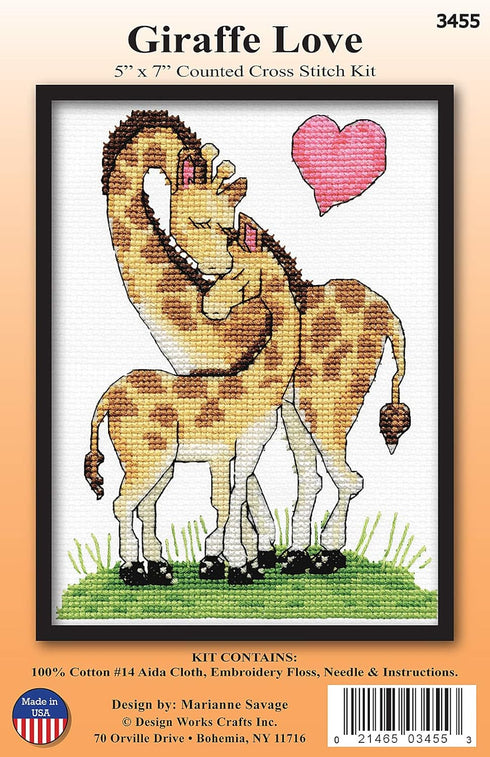 Design Works Crafts Counted Cross Stitch Kit, Giraffe Love, by The Yard...
