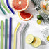 8 Pcs Reusable Glass Straws, 8"x8mm Eco-friendly Drinking Straws for Smoothies, Milkshakes, Tea, Juice, Cocktails - Multi-Color Mixed (8Pcs Bent)...