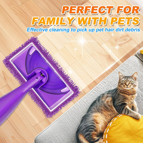 6 Pack Wet Jet Pads Refills for Swiffer WetJet, Washable Reusable Mop Pads for Hardwood Floor Cleaning, Purple(Mop is Not Included)...