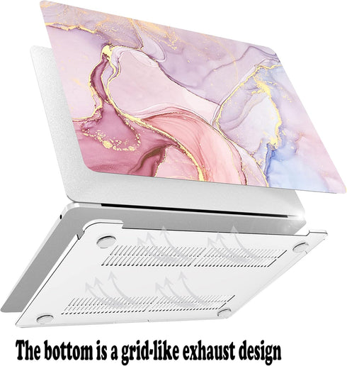 Compatible with MacBook Air 13 inch 2020 2019 2018 Release A2337 M1 a2179 A1932,with Touch ID,Flow Gold Marble, 2020 Mac Air 13 A2337 M1 A2179 A19...