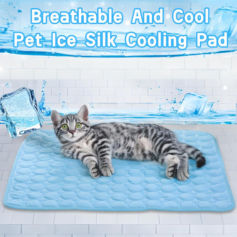 Portable Dog Cooling Mat, Washable Self-Cooling Ice Silk Cooling Mat, Pet Reusable Bed Mat for Indoor & Outdoor Pet Beach Essentials...