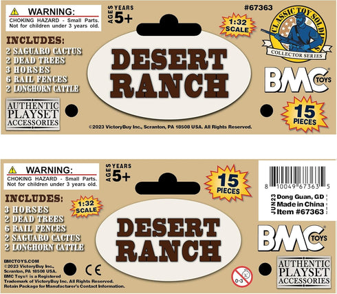 BMC CTS Desert Western Ranch - 15pc Plastic Figure Playset Diorama Accessories...