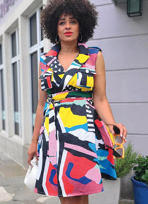 Know Me Misses' and Women's Color Block Wrap Dress Sewing Pattern Packet by Keechii B Style, Design Code ME2020, Sizes 20W-22W-24W-26W-28W...