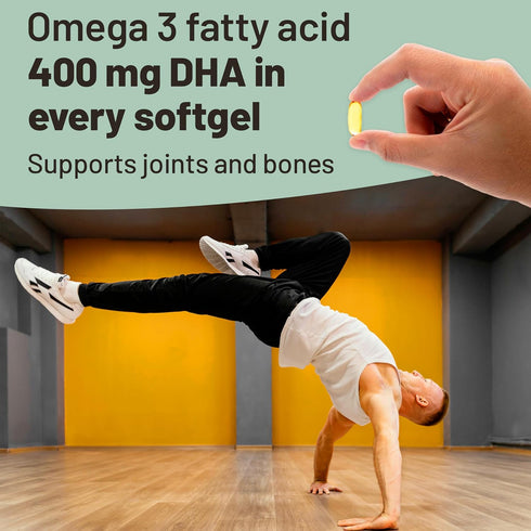 Vegan Vitality Vegan Omega 3 Supplement - 60 Plant Based Algae Omega 3 Oil Soft Gels Essential Fatty Acids with vegan DHA for Joint, Heart & Immun...