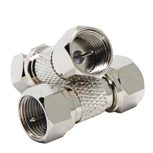 Male to Male Coax Connector, 2 Pack 75 Ohm F Type RG6 Coaxial Cable Adapter, Cable Extension Coupler for TV, Antenna, Splitter, Amplifier...