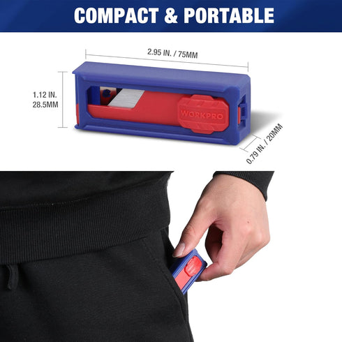 WORKPRO Utility Knife Blades, 50 Pack SK5 Steel Replacement Blades with Dispenser, Standard Blades for Box Cutter and Utility Knives...