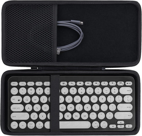 khanka Hard Carrying Case + Silicone Keyboard Cover Compatible with Logitech K380 Multi-Device/Pebble 2 Combo for Mac Keyboard + Pebble M350 M355 ...