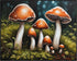 Posterizer 1 pcs-cute mushrooms in the wild-oil painting style 3-Floral & Botanical Art-Landscape & Nature Art-Decor for Home & Office- unframed w...