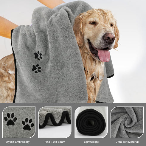 2Pieces Microfiber Pet Bath Towel Dog Towel.Dog Towel Soft Absorbent Drying for Small Medium Large Dogs and Cats with Great for Bathing and Groomi...