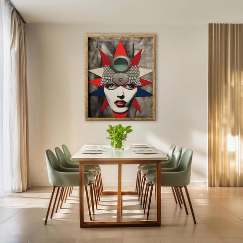 Posterizer 1 pcs-surreal sci-fi funky woman collage-Retro Art-Abstract & Modern Art-Gift for Art Lovers- UNFRAMED Wall Art...