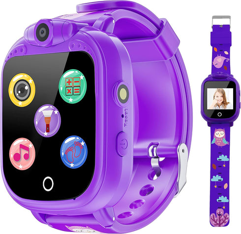 PROGRACE Kids Watch Girls Gift - Kids Watch Toddler Watch with Games 90° Rotatable Camera Music Alarm Pedometer Flashlight Calculator Touch Screen...