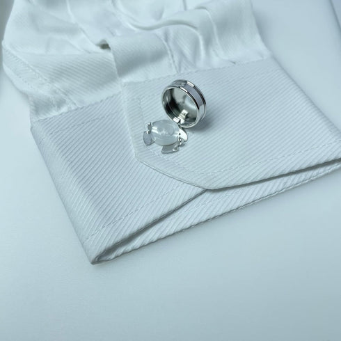 button covers for mens shirts button cover cufflinks cat eye button cover Diameter 1.75cm (silvery White Diameter 1.75cm)...
