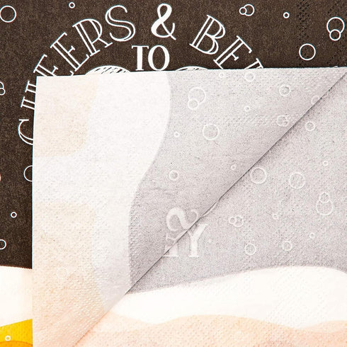 Sparkle and Bash Cheers & Beers Paper Napkins - Cheers to Beers and 30 Years - 6.5 x 6.5 in Folded, 100 Count - 2-Ply Absorbent Lunch Napkins for ...