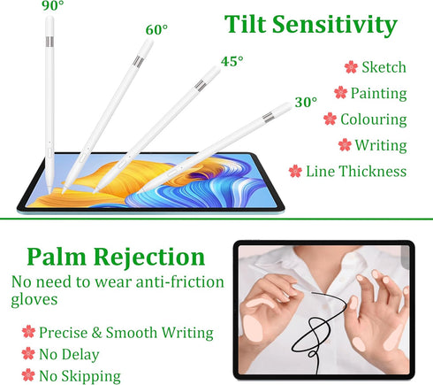 2024 Stylus Pen for iPad,Tablet Pencil Charges Magnetically Tilt Sensitivity Palm Rejection Compatible with iPad Pro 12.9"/11",iPad Air 3/4/5 iPad...