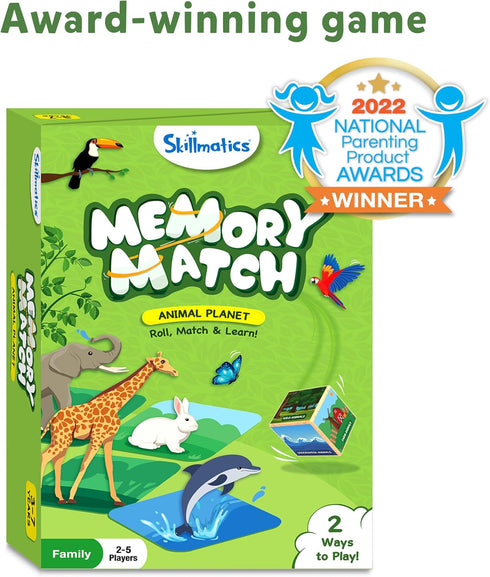 Skillmatics Board Game - Memory Match Animals, Fun & Fast Memory Game for Kids, Preschoolers, Toddlers, Gifts for Boys & Girls Ages 3, 4, 5, 6, 7...