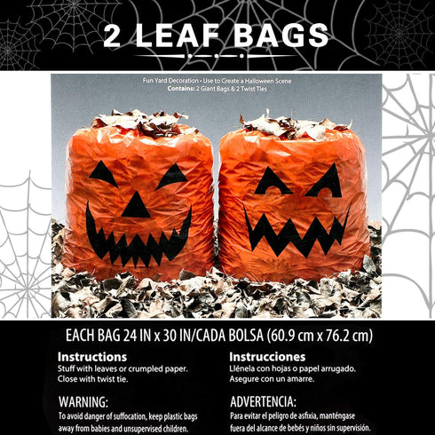 12 Pieces Pumpkin Lawn Bags Halloween Plastic Leaf Bags Pumpkin Pattern Lawn Bags for Outdoor Fall Halloween Trash Bag Decoration Pumpkin Lawn Bag...