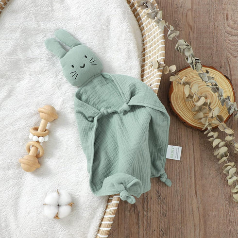 Organic Cotton Bunny Loveys for Babies,Newborn Baby Lovey Security Blanket,Lovies for Babies New Born Baby Unique Neutral Gifts Boys and Girls (Bu...