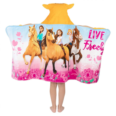 Franco Kids Bath Hooded Towel Wrap, 24 in x 50 in, DreamWorks Spirit...