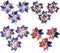 12 Pieces 7 Inch Reflective Pinwheels Patriotic Pinwheel American Flag Pattern Pinwheel for Celebrating Independence Day, Patriotic Decorations fo...