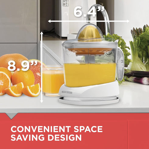 BLACK+DECKER 32oz Electric Citrus Juicer, CJ625, Pressure Activated, Adjustable Pulp Control, Dishwasher-Safe...