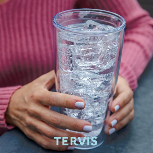 Tervis Made in USA Double Walled Fiesta Insulated Tumbler Cup Keeps Drinks Cold & Hot, 24oz - 2pk, Lapis Stripes...
