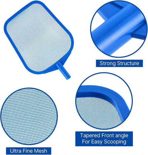 Pool Net - Pool Skimmer Net with 5 section detachable poles, 22.2''- 59.1'', Skimmer Net with Fine Mesh Net, Pool Leaf Net...