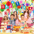 Happy Birthday Decorations Kit: Happy Birthday Banner,Birthday Dots Design Plastic Backdrop, Circle Confetti Garland, Swirl Streamers, Honeycomb B...