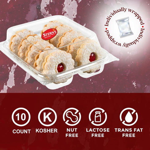Linzer Tart Cookies | 10 Individually Wrapped Shortbread Cookies | Fresh & Delicious Italian Cookies | Linzer Tortes | Jelly Filled Cookies | Gour...