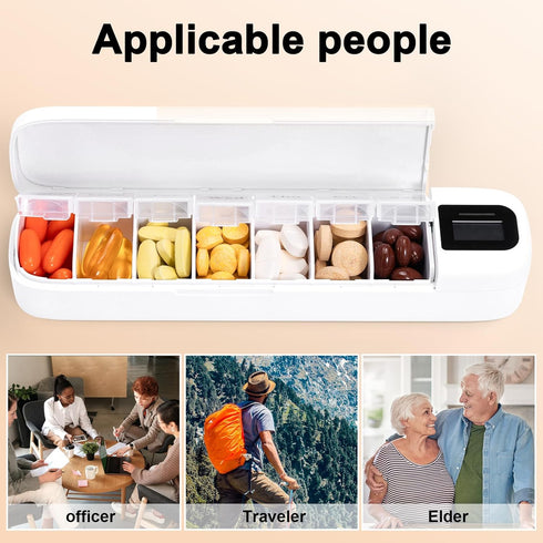 Odaro Smart Weekly Pill Organizer with Alarm - Bluetooth Pill Dispenser 7 Day, Vitamins Pill Box Reminder for Elderly (White)......