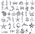 BronaGrand 40 Pieces Mixed Antique Silver DIY Ocean Fish & Sea Creatures Charms Pendants for Making Bracelet and Necklace...
