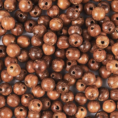 400pcs/Box Natural Round Wood Scentedros Beads 6mm Undyed Waxed Ball Spacer Beads Wooden Loose Beads for DIY Jewelry Crafts Making, Sienna...