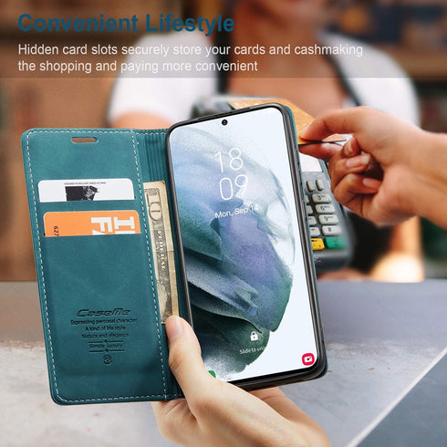 Kowauri Flip Case for Galaxy S21,Leather Wallet Case Classic Design with Card Slot and Magnetic Closure Flip Fold Case for Samsung Galaxy S21 5G (...