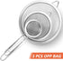 3Pcs Super Wire Extra Fine Mesh Strainer with Handle, Small Medium Large Size Sifter Metal Strainer Set, Stainless Steel Sieve Fine Mesh Strainers...