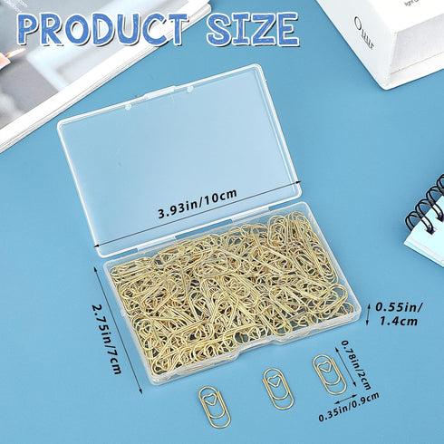 150 Pcs Gold Heart Paper Clips 0.78" 20mm Cute Mini Paperclips Binder Clip for Office School Supplies Document Organizing Metal Letter Holder Heav...