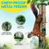 Gray Bunny Metal Bird Feeders for Outdoors Hanging, 6-Port Metal Bird Feeder Tube, Durable, Chew-Proof and Rust-Proof, 16 Inches...